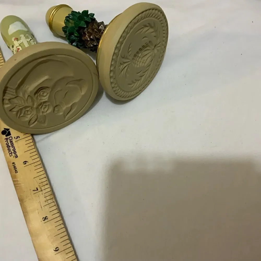 Set of 2 Brown Bag Cookie Art.  Cookie Stamp.  5” tall